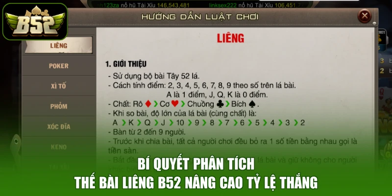 Liêng B52 - Khẳng Định Khả Năng Tố Để Rinh Tiền Tỷ 1 Bí quyết phân tích thế bài liêng B52 nâng cao tỷ lệ thắng