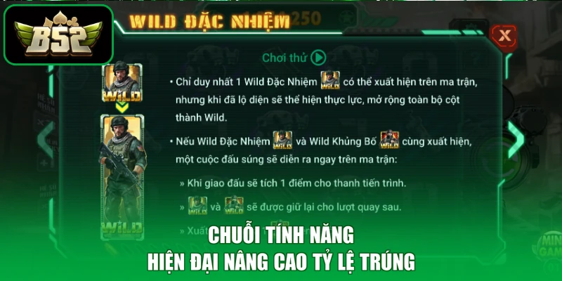 Chuỗi tính năng hiện đại nâng cao tỷ lệ trúng