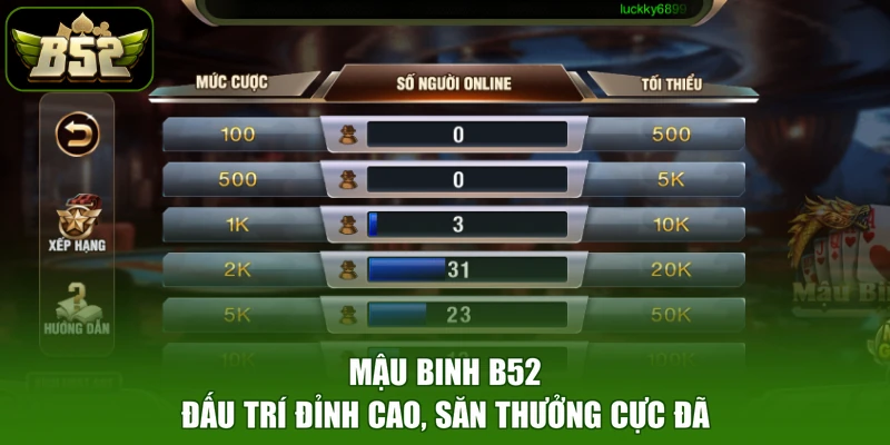 Mậu Binh B52 - Đấu Trí Đỉnh Cao, Săn Thưởng Cực Đã