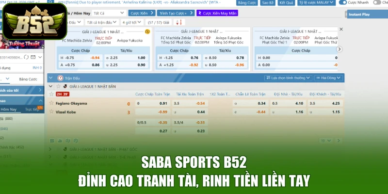 SABA Sports B52 - Đỉnh Cao Tranh Tài, Rinh Tiền Liền Tay